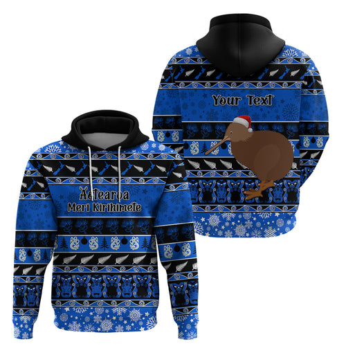 personalised-new-zealand-christmas-hoodie-aotearoa-kiwi-meri-kirihimete-blue-version
