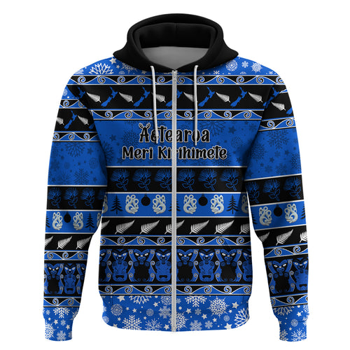 personalised-new-zealand-christmas-hoodie-aotearoa-kiwi-meri-kirihimete-blue-version