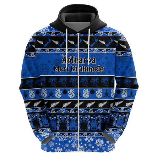 personalised-new-zealand-christmas-hoodie-aotearoa-kiwi-meri-kirihimete-blue-version