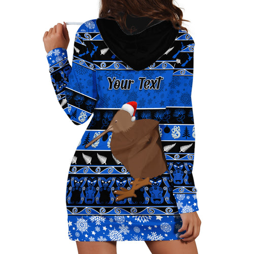 personalised-new-zealand-christmas-hoodie-dress-aotearoa-kiwi-meri-kirihimete-blue-version