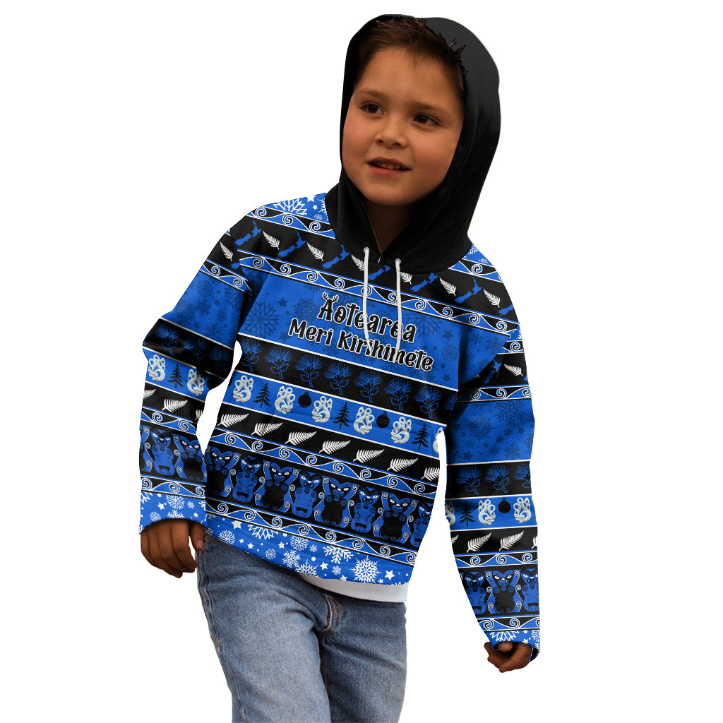 personalised-new-zealand-christmas-kid-hoodie-aotearoa-kiwi-meri-kirihimete-blue-version