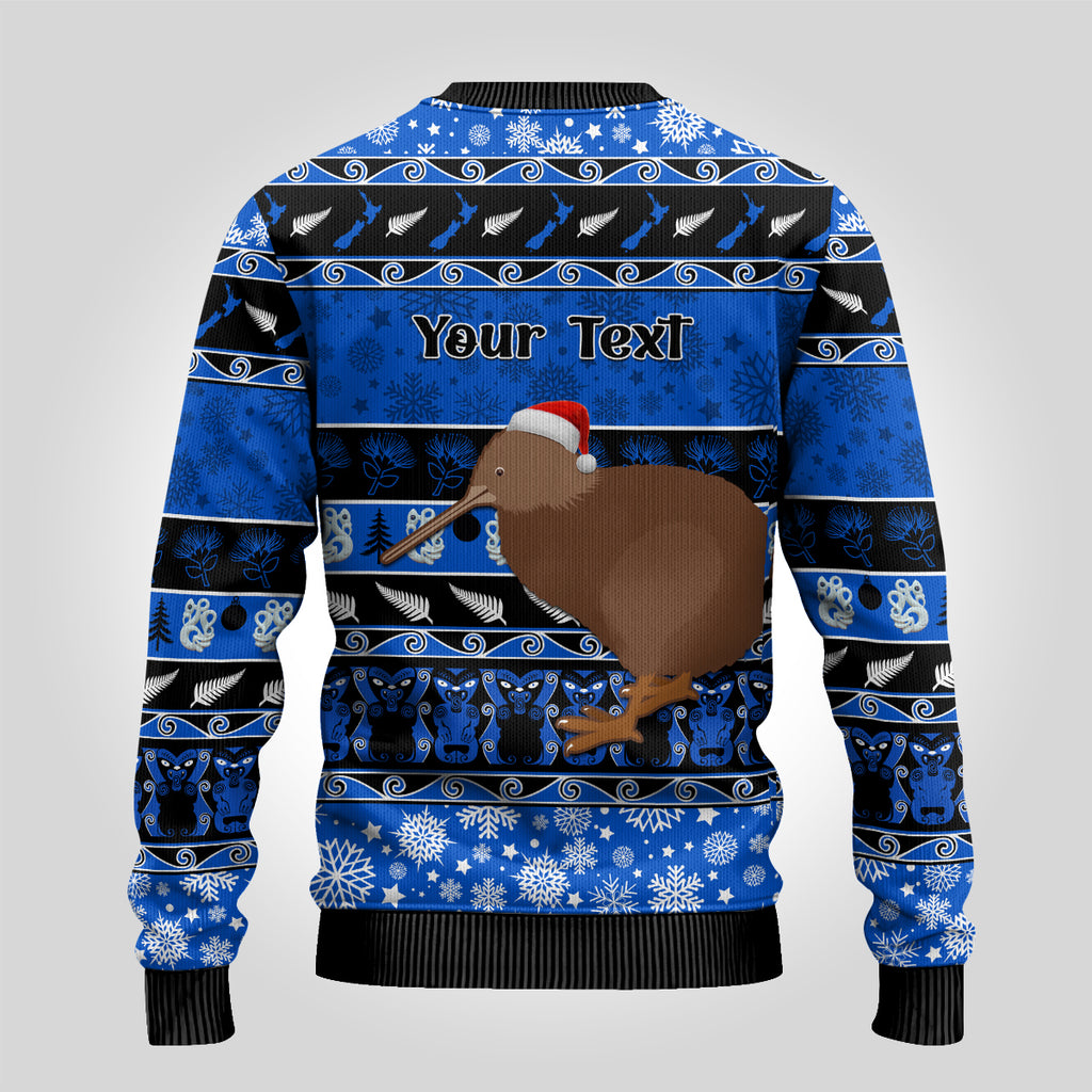 personalised-new-zealand-christmas-ugly-christmas-sweater-aotearoa-kiwi-meri-kirihimete-blue-version