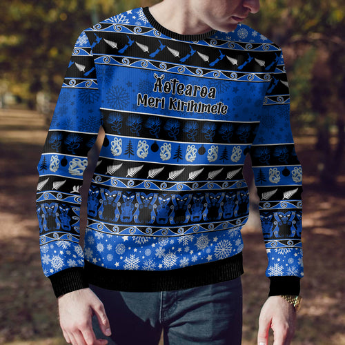 personalised-new-zealand-christmas-ugly-christmas-sweater-aotearoa-kiwi-meri-kirihimete-blue-version