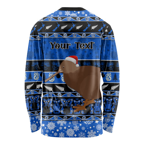 personalised-new-zealand-christmas-long-sleeve-shirt-aotearoa-kiwi-meri-kirihimete-blue-version