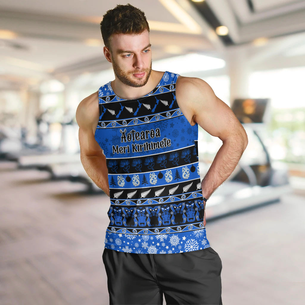 personalised-new-zealand-christmas-men-tank-top-aotearoa-kiwi-meri-kirihimete-blue-version