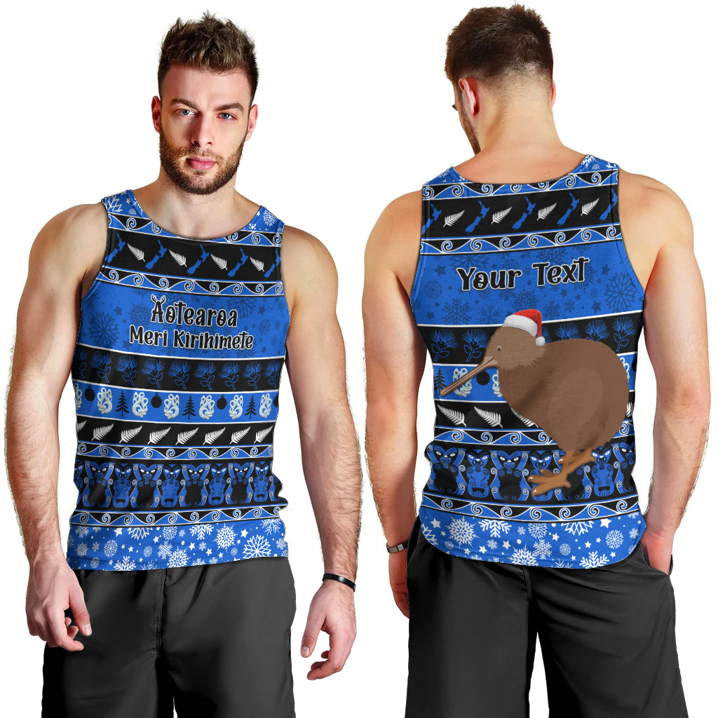 personalised-new-zealand-christmas-men-tank-top-aotearoa-kiwi-meri-kirihimete-blue-version