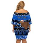 personalised-new-zealand-christmas-off-shoulder-short-dress-aotearoa-kiwi-meri-kirihimete-blue-version