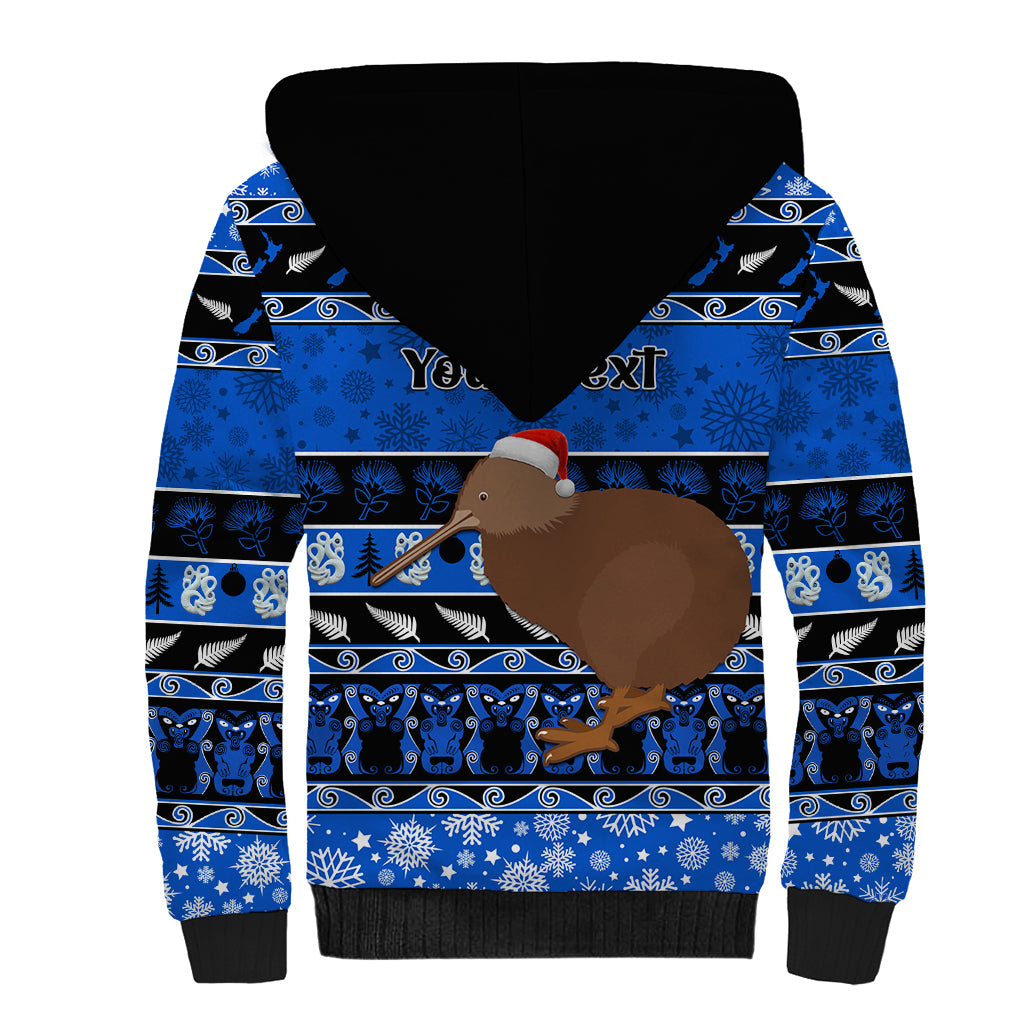 personalised-new-zealand-christmas-sherpa-hoodie-aotearoa-kiwi-meri-kirihimete-blue-version