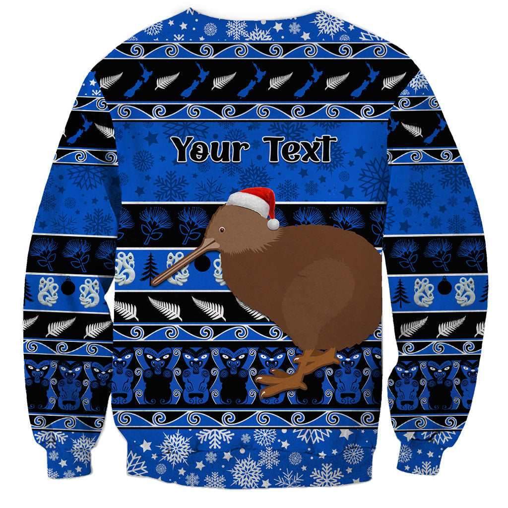 personalised-new-zealand-christmas-sweatshirt-aotearoa-kiwi-meri-kirihimete-blue-version