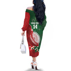 Custom Tonga And Australia Rugby Family Matching Off The Shoulder Long Sleeve Dress and Hawaiian Shirt Mate Maa Tongan Ngatu Mix Kangaroos Aboriginal