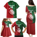 Custom Tonga And Australia Rugby Family Matching Puletasi and Hawaiian Shirt Mate Maa Tongan Ngatu Mix Kangaroos Aboriginal