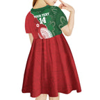Custom Tonga And Australia Rugby Kid Short Sleeve Dress Mate Maa Tongan Ngatu Mix Kangaroos Aboriginal