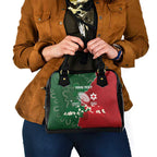 Custom Tonga And Australia Rugby Shoulder Handbag Mate Maa Tongan Ngatu Mix Kangaroos Aboriginal
