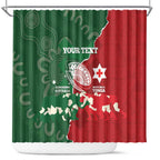 Custom Tonga And Australia Rugby Shower Curtain Mate Maa Tongan Ngatu Mix Kangaroos Aboriginal
