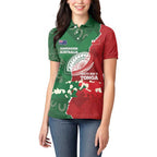 Custom Tonga And Australia Rugby Women Polo Shirt Mate Maa Tongan Ngatu Mix Kangaroos Aboriginal