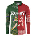 Custom Mate Maa Tonga And Kangaroo Australia Button Sweatshirt Tongan Kupesi Mix Aboriginal Art
