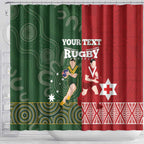 Custom Mate Maa Tonga And Kangaroo Australia Shower Curtain Tongan Kupesi Mix Aboriginal Art