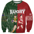 Custom Mate Maa Tonga And Kangaroo Australia Sweatshirt Tongan Kupesi Mix Aboriginal Art