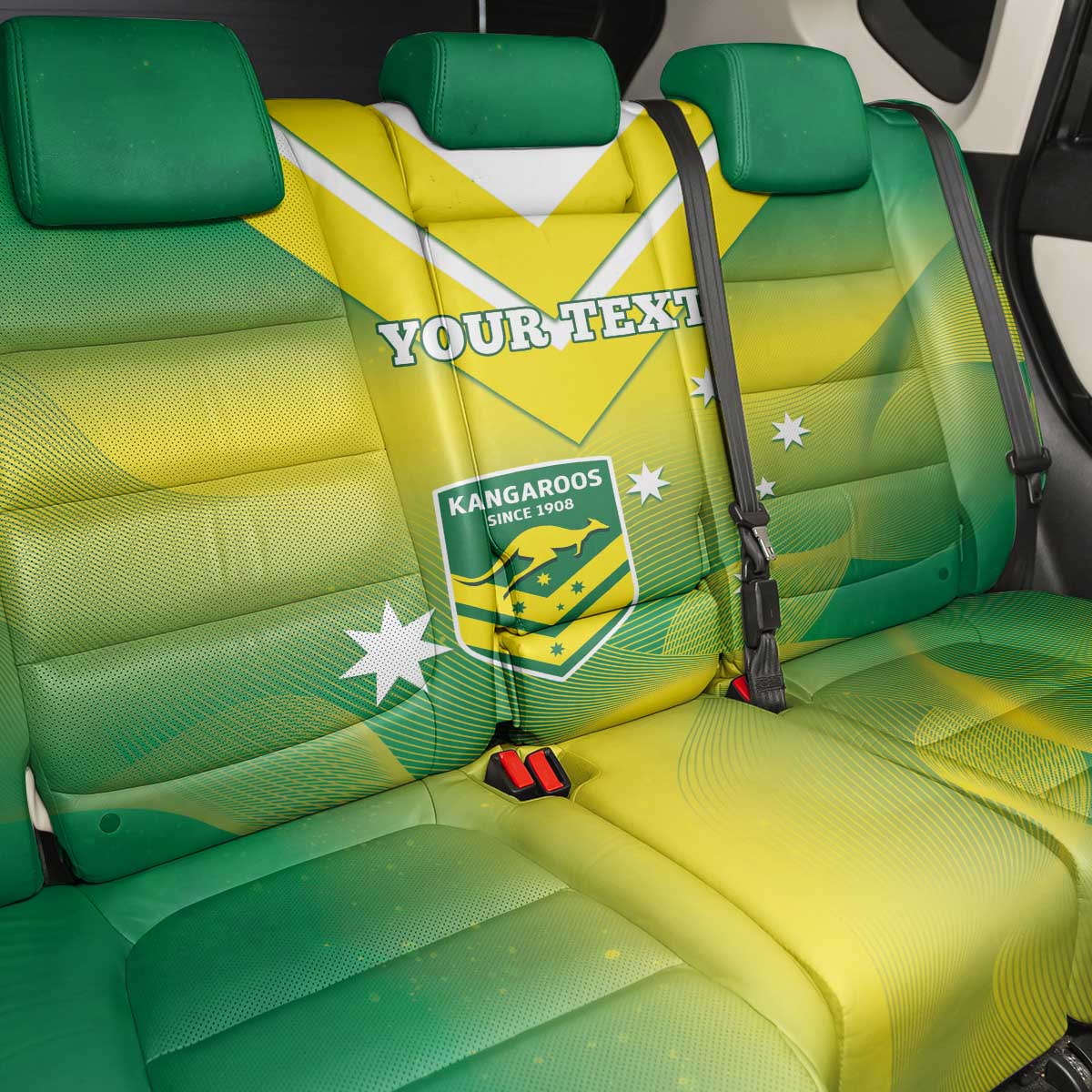 Custom Australia Rugby Back Car Seat Cover 2024 Kangaroos - Gradient Sporty Style
