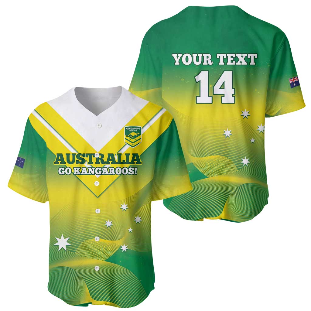 Custom Australia Rugby Baseball Jersey 2024 Kangaroos - Gradient Sporty Style
