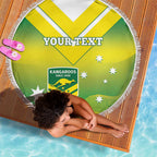 Custom Australia Rugby Beach Blanket 2024 Kangaroos - Gradient Sporty Style