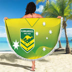 Custom Australia Rugby Beach Blanket 2024 Kangaroos - Gradient Sporty Style
