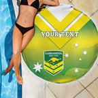 Custom Australia Rugby Beach Blanket 2024 Kangaroos - Gradient Sporty Style