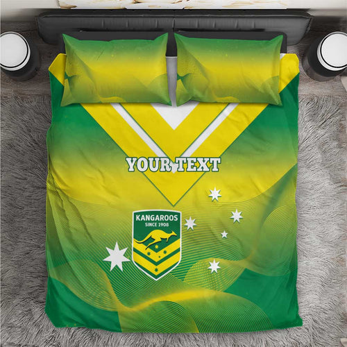 Custom Australia Rugby Bedding Set 2024 Kangaroos - Gradient Sporty Style