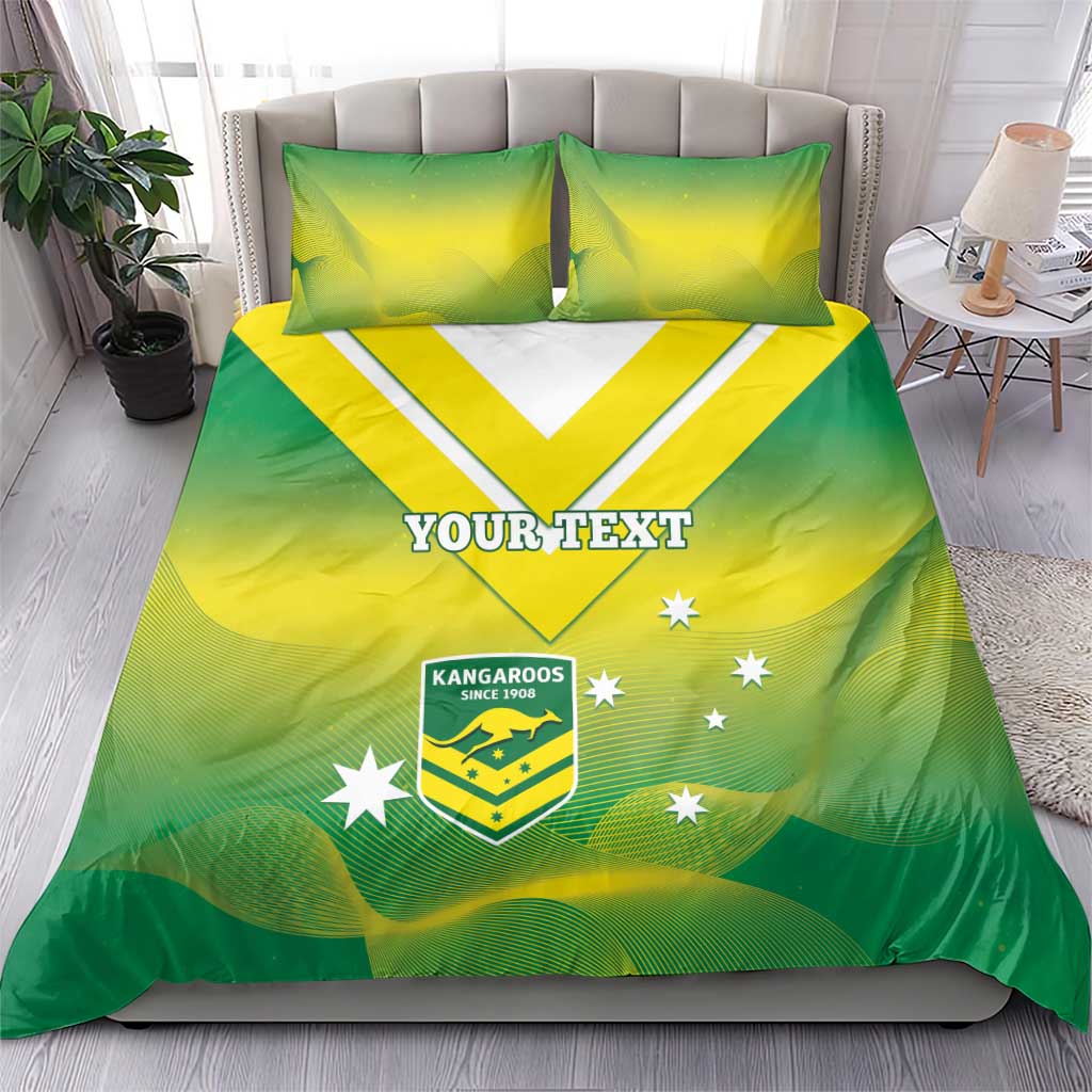 Custom Australia Rugby Bedding Set 2024 Kangaroos - Gradient Sporty Style
