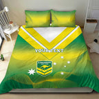 Custom Australia Rugby Bedding Set 2024 Kangaroos - Gradient Sporty Style
