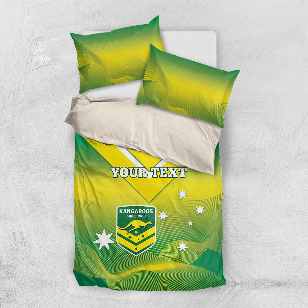Custom Australia Rugby Bedding Set 2024 Kangaroos - Gradient Sporty Style