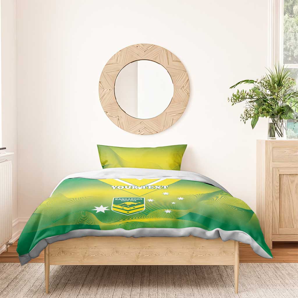 Custom Australia Rugby Bedding Set 2024 Kangaroos - Gradient Sporty Style