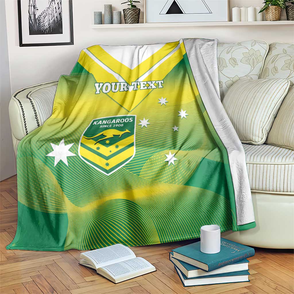 Custom Australia Rugby Blanket 2024 Kangaroos - Gradient Sporty Style