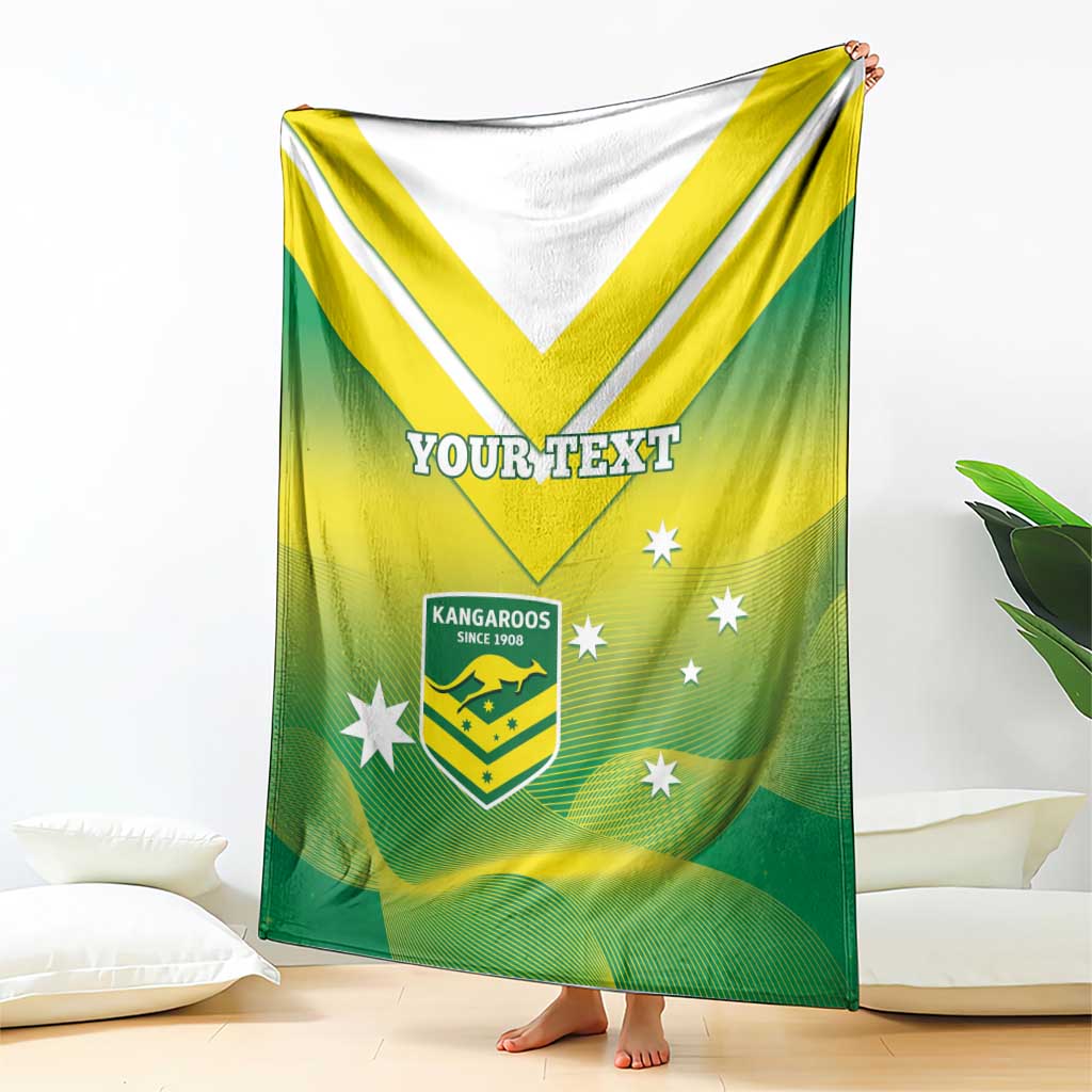 Custom Australia Rugby Blanket 2024 Kangaroos - Gradient Sporty Style