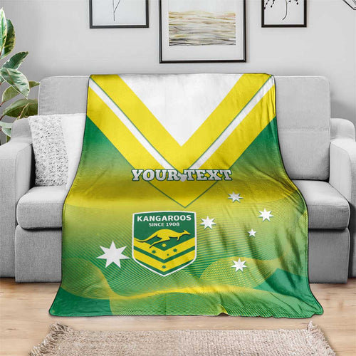 Custom Australia Rugby Blanket 2024 Kangaroos - Gradient Sporty Style
