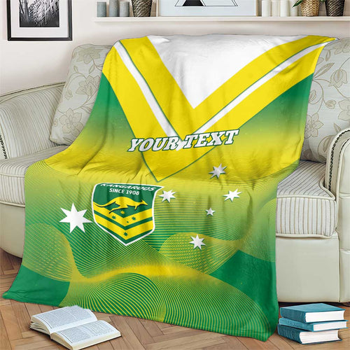 Custom Australia Rugby Blanket 2024 Kangaroos - Gradient Sporty Style