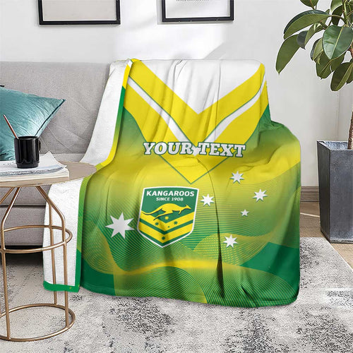 Custom Australia Rugby Blanket 2024 Kangaroos - Gradient Sporty Style