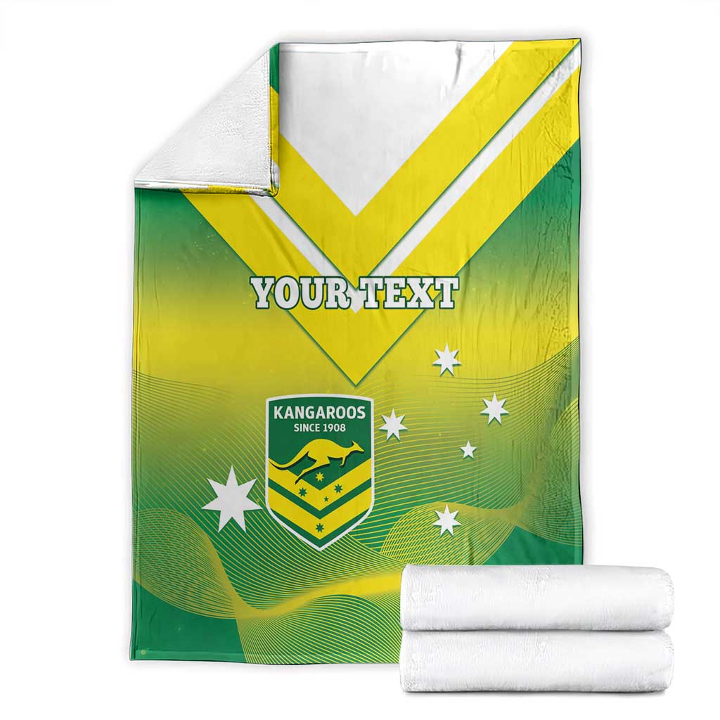 Custom Australia Rugby Blanket 2024 Kangaroos - Gradient Sporty Style