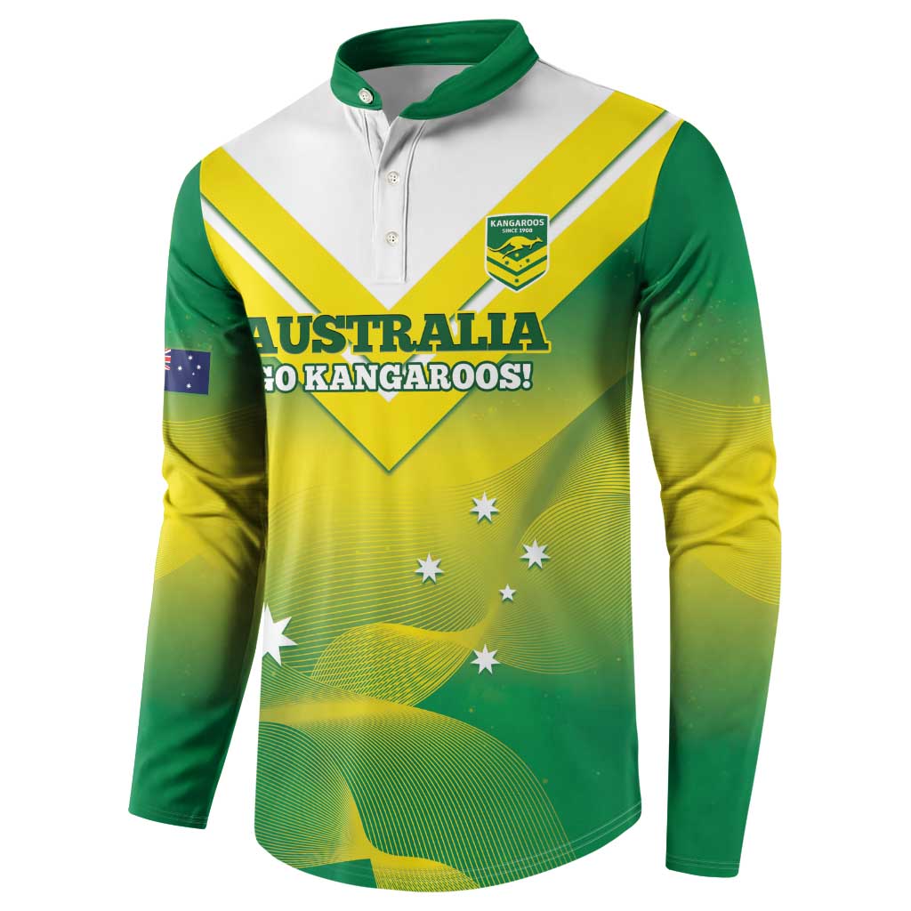 Custom Australia Rugby Button Sweatshirt 2024 Kangaroos - Gradient Sporty Style
