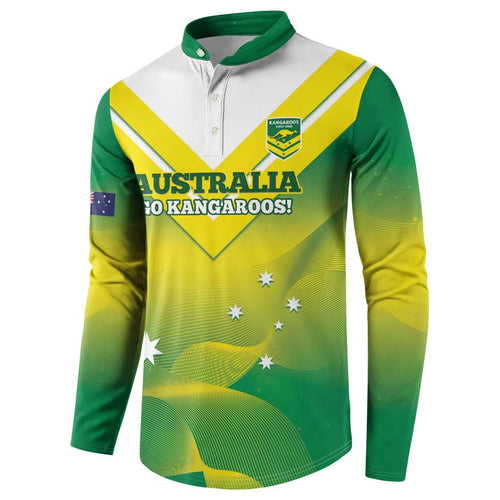 Custom Australia Rugby Button Sweatshirt 2024 Kangaroos - Gradient Sporty Style