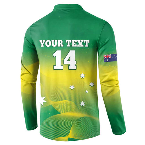Custom Australia Rugby Button Sweatshirt 2024 Kangaroos - Gradient Sporty Style