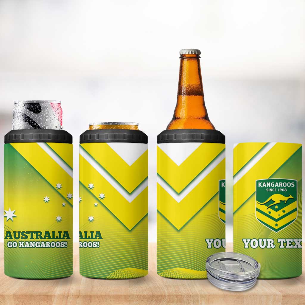 Personalised Australia Rugby 4 in 1 Can Cooler Tumbler 2024 Kangaroos - Gradient Sporty Style