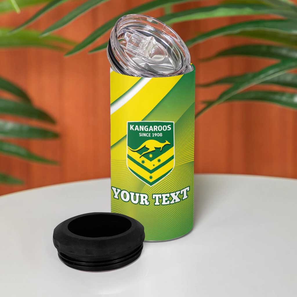 Personalised Australia Rugby 4 in 1 Can Cooler Tumbler 2024 Kangaroos - Gradient Sporty Style