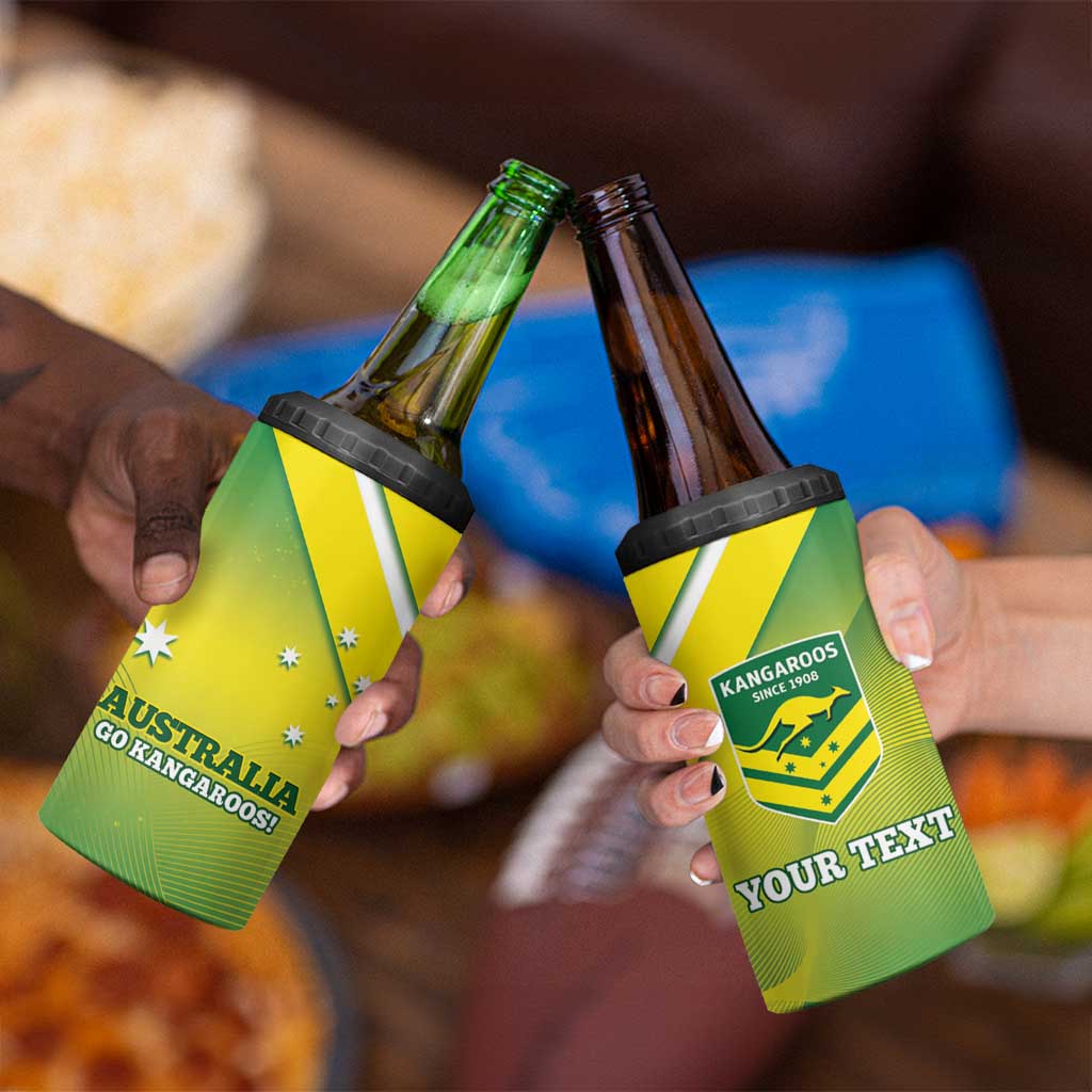Personalised Australia Rugby 4 in 1 Can Cooler Tumbler 2024 Kangaroos - Gradient Sporty Style