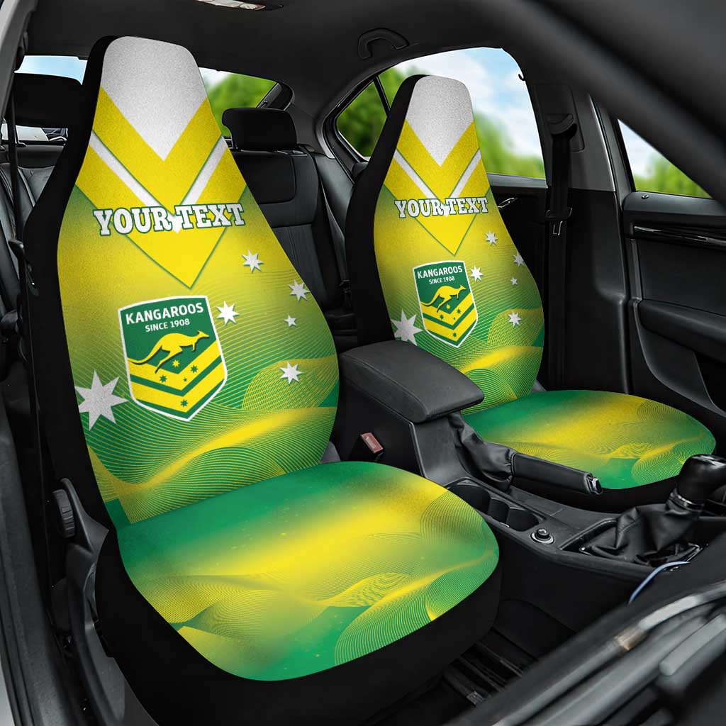 Custom Australia Rugby Car Seat Cover 2024 Kangaroos - Gradient Sporty Style