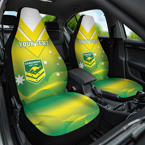 Custom Australia Rugby Car Seat Cover 2024 Kangaroos - Gradient Sporty Style