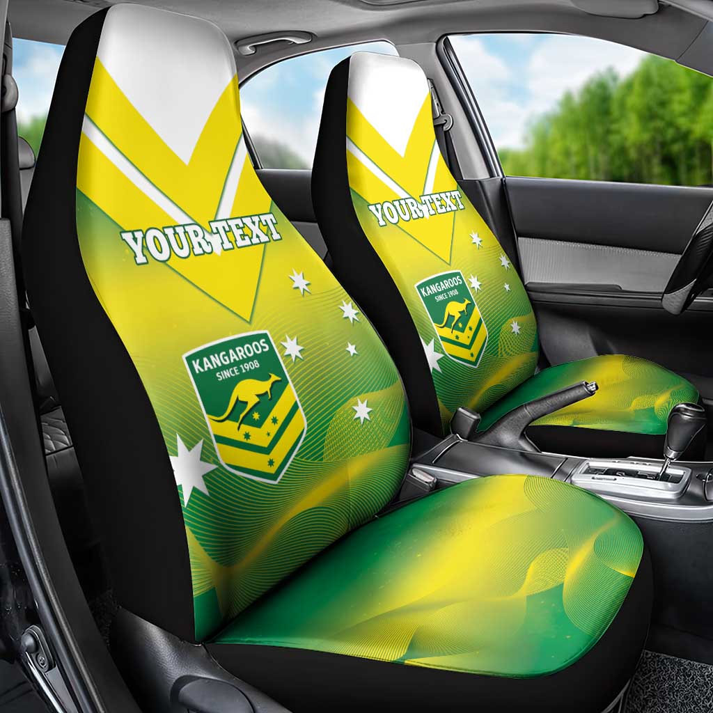 Custom Australia Rugby Car Seat Cover 2024 Kangaroos - Gradient Sporty Style