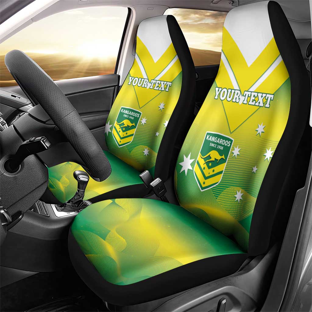 Custom Australia Rugby Car Seat Cover 2024 Kangaroos - Gradient Sporty Style