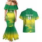 Custom Australia Rugby Couples Matching Mermaid Dress and Hawaiian Shirt 2024 Kangaroos - Gradient Sporty Style