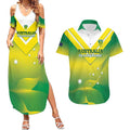 Custom Australia Rugby Couples Matching Summer Maxi Dress and Hawaiian Shirt 2024 Kangaroos - Gradient Sporty Style